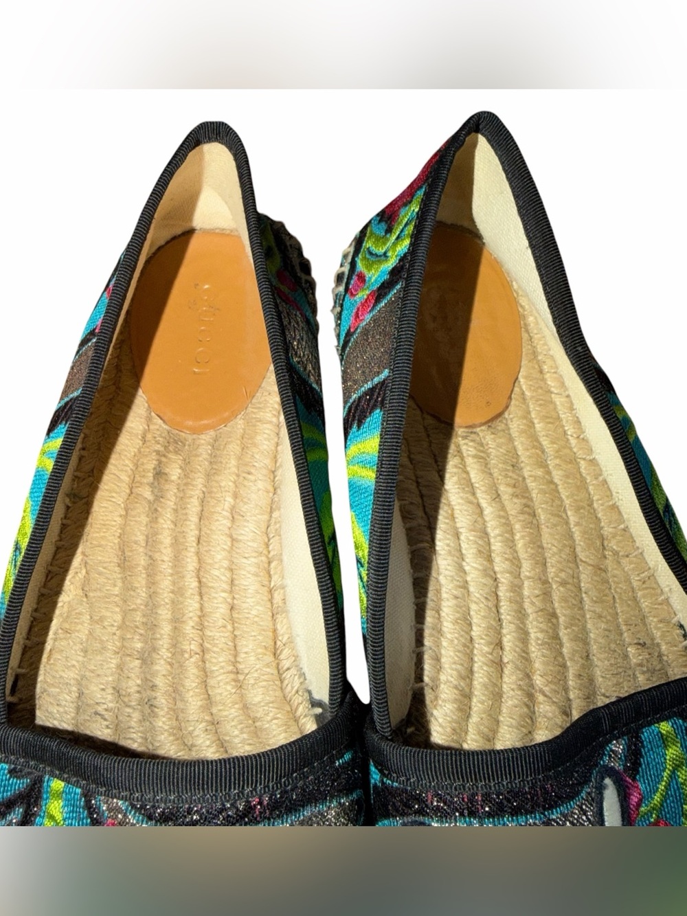 Gucci Shoes Blind For Love Pilar Espadrille Flats Women’s 40 (US 10) - Picture 7 of 8